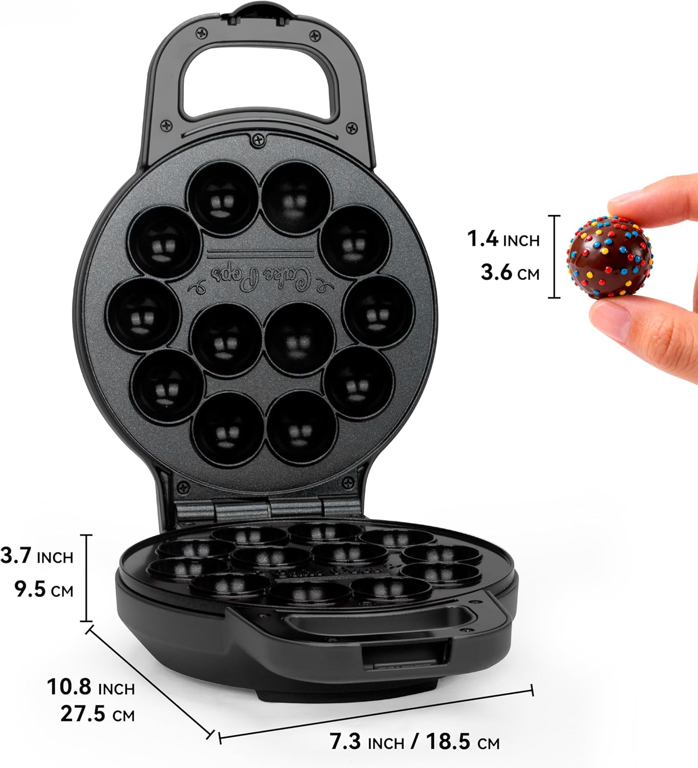 Flip - Cake Pop Maker - 12 x 1,4 cm - céramique, pinceau et recette