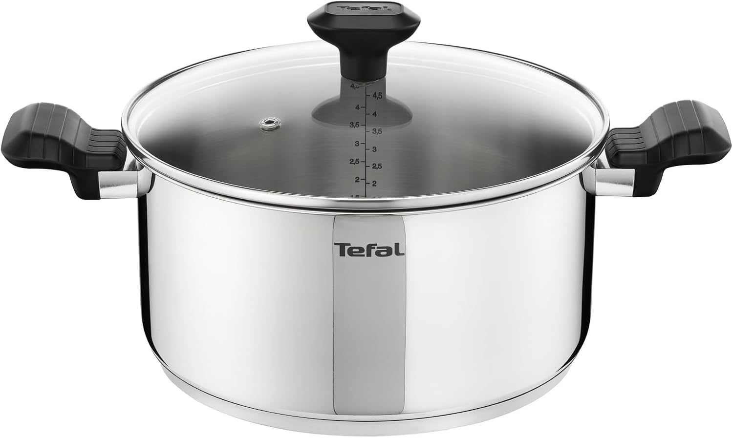 Tefal - Comfort Max - faitout 24 cm - inox induction, poignées isolées, couvercle verre - C9734604