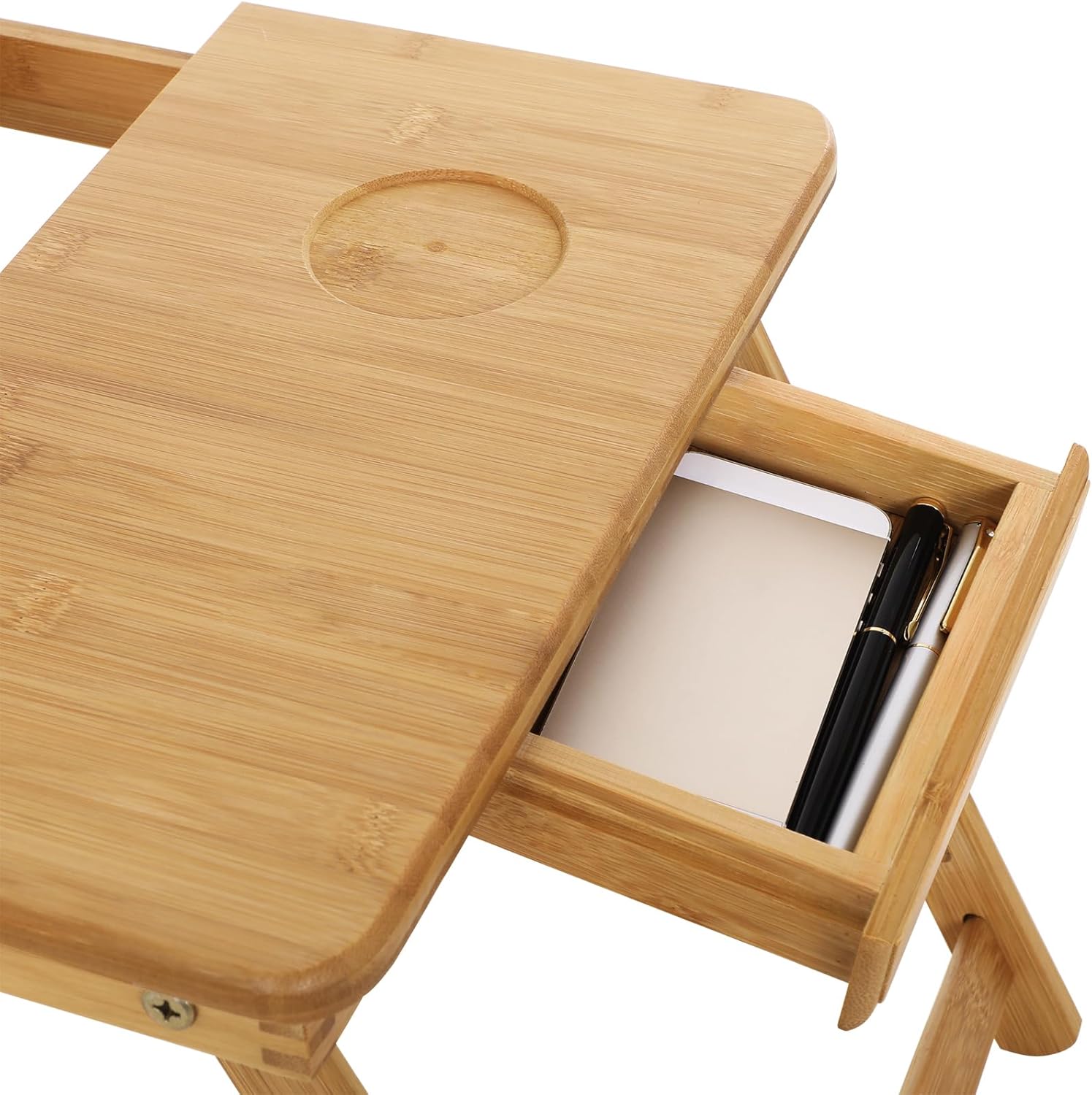 SONGMICS - Table de lit pliable bambou - 55x35x29 cm - inclinable LLD002