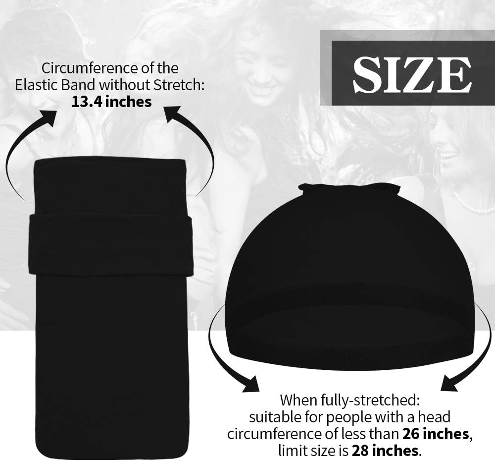 Bonnets de perruque femme – nylon, noir, 12 pièces, confort optimal