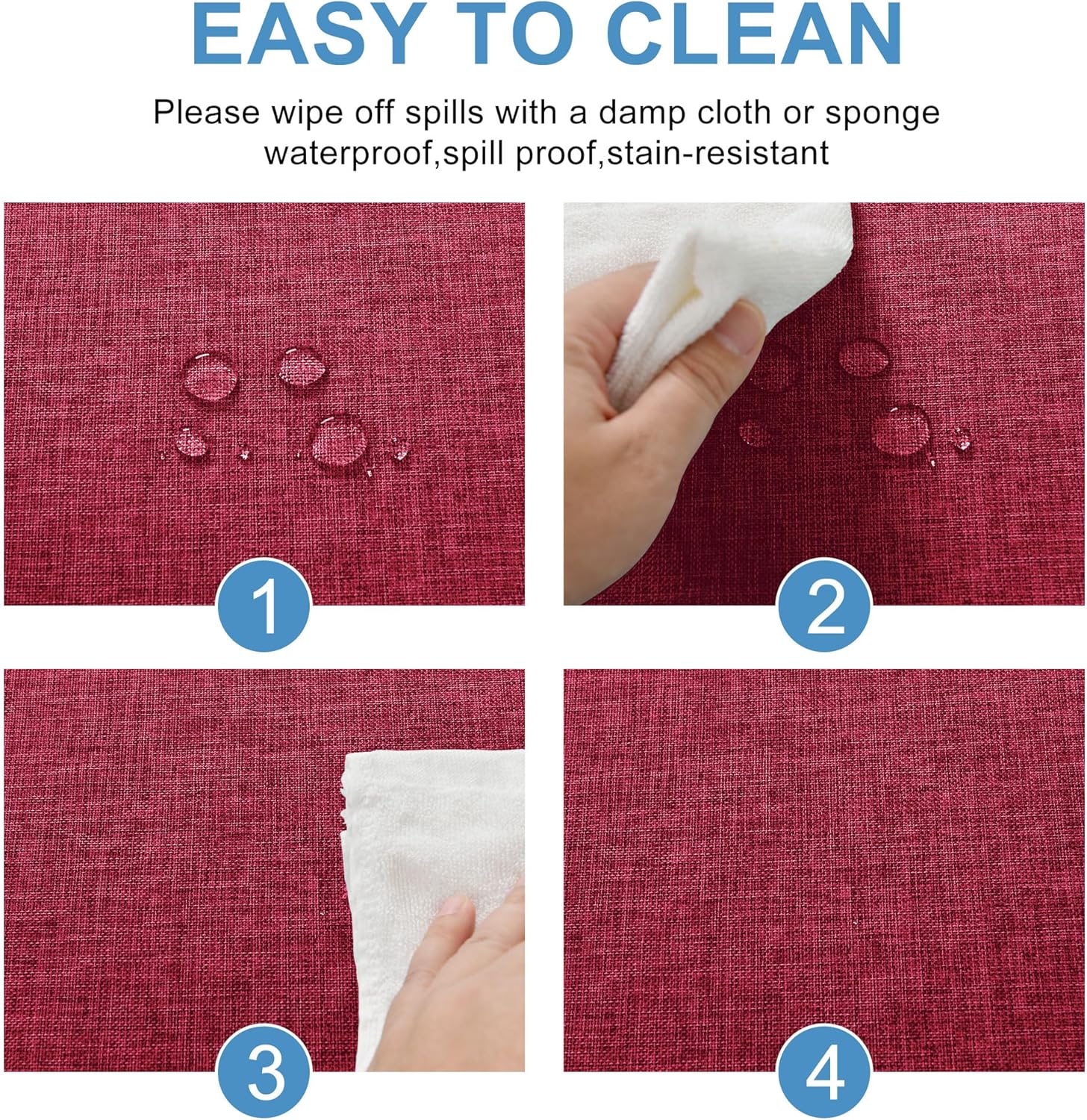 DWCN - nappe aspect lin - 135x220cm - lavable, imperméable, anti-tache