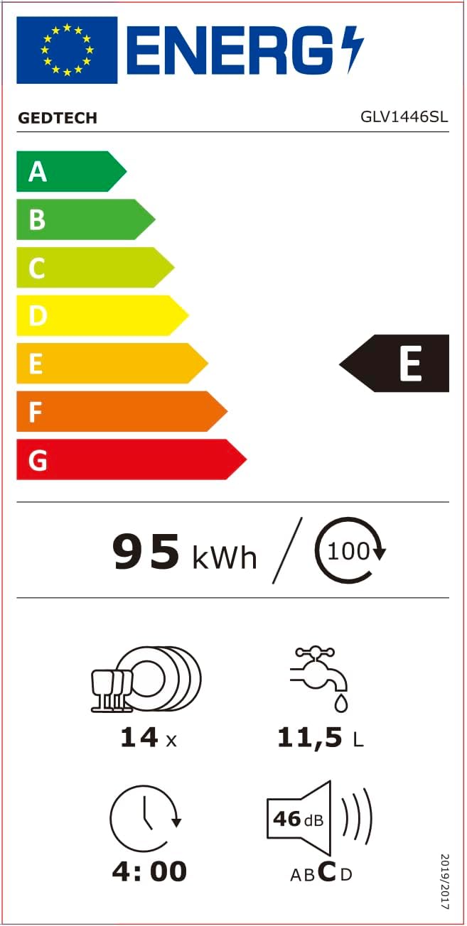 GEDTECH - Lave-vaisselle 14 couverts - 46 dB - départ différé - GLV1446SL