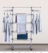 VOUNOT Séchoir à linge Tour pour Intérieur, Étendoir Tour peu encombrant avec ailes pliables, Téléphone...