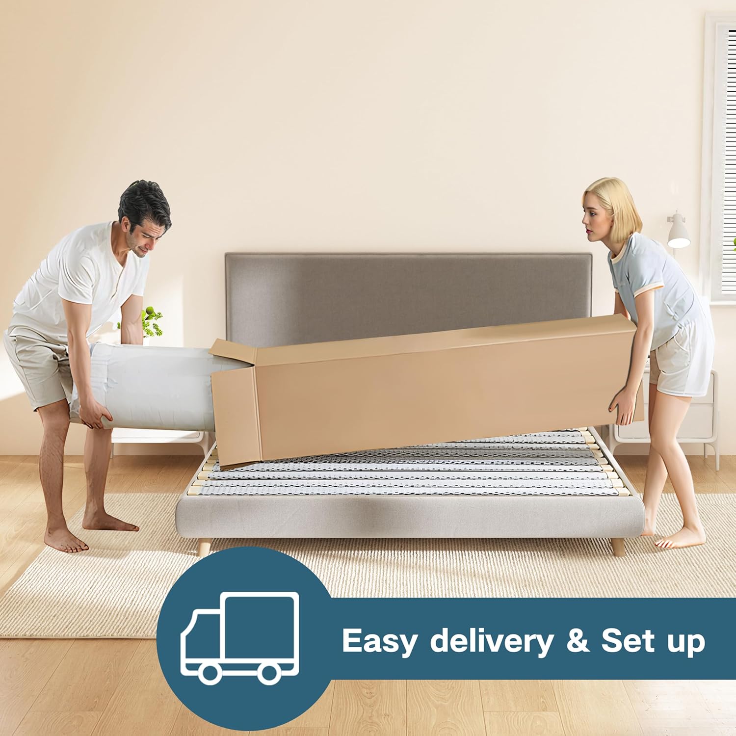 PurrJoys - matelas double mémoire de forme 135x190x20cm - ferme, rafraîchissant, housse lavable