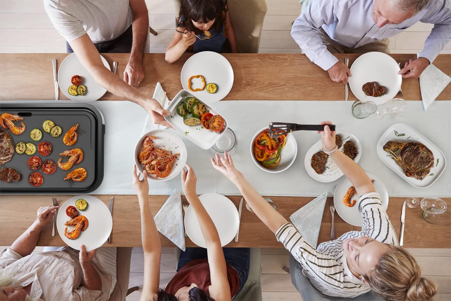 Tefal - Plancha Giant - XXL - 12 pers, revêtement antiadhésif, thermostat réglable, 2300W, CB631D