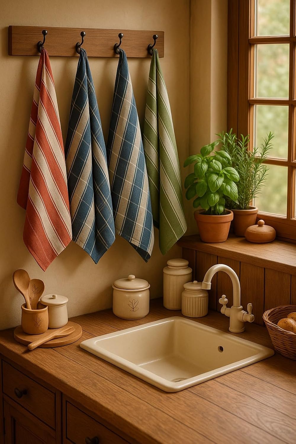 Home Linge Passion - lot de 12 torchons - coton - absorbants multicolores