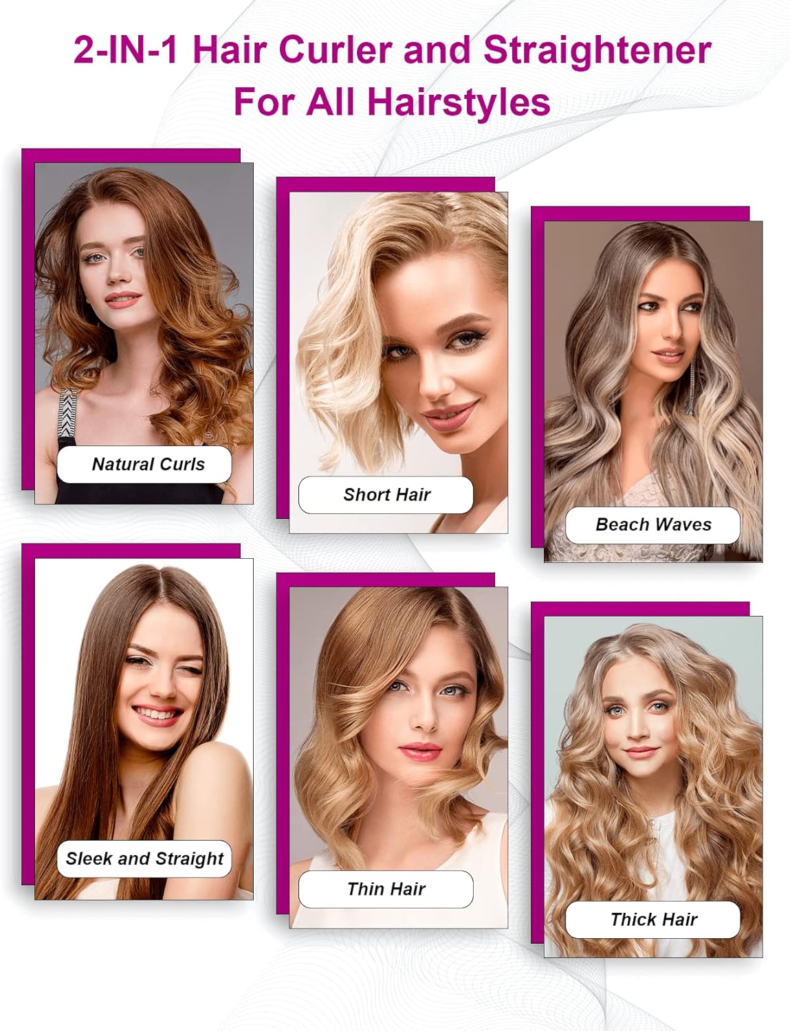 LANDOT - lisseur boucleur 2-en-1 céramique tourmaline - 12 températures - LANDOT