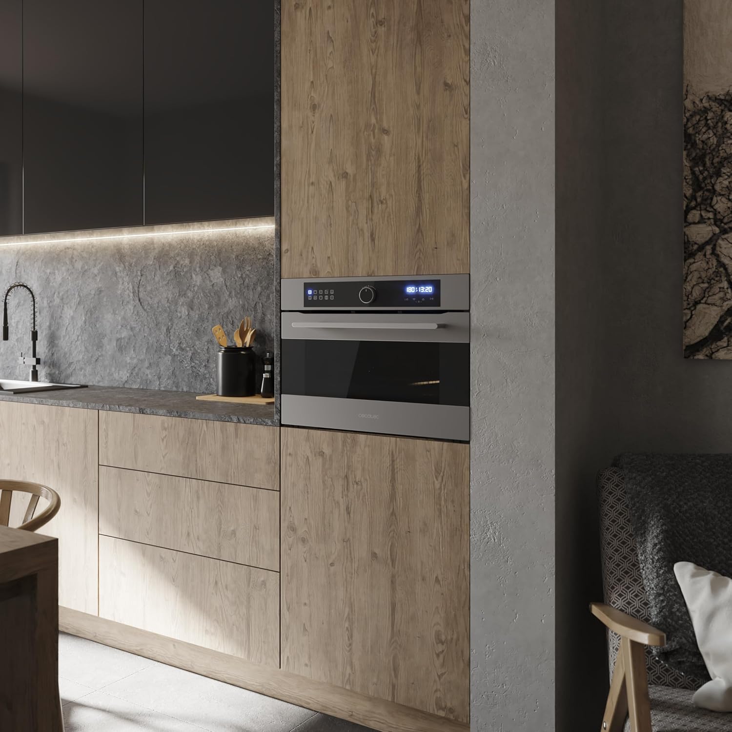 Cecotec - Four encastrable Bolero Hexa - 53L, 2900W, 11 fonctions, Airfryer, pizza, vapeur, 3D - AF314500