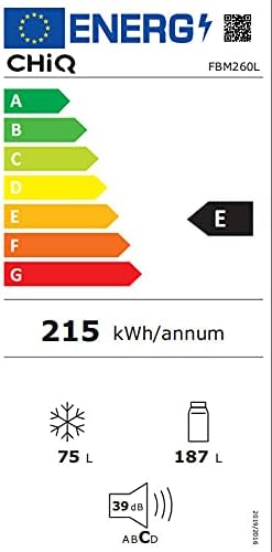 CHIQ - Réfrigérateur bas série FBM - 262L, inox, portes réversibles, low frost, silencieux, garantie 12 ans - FBM260L