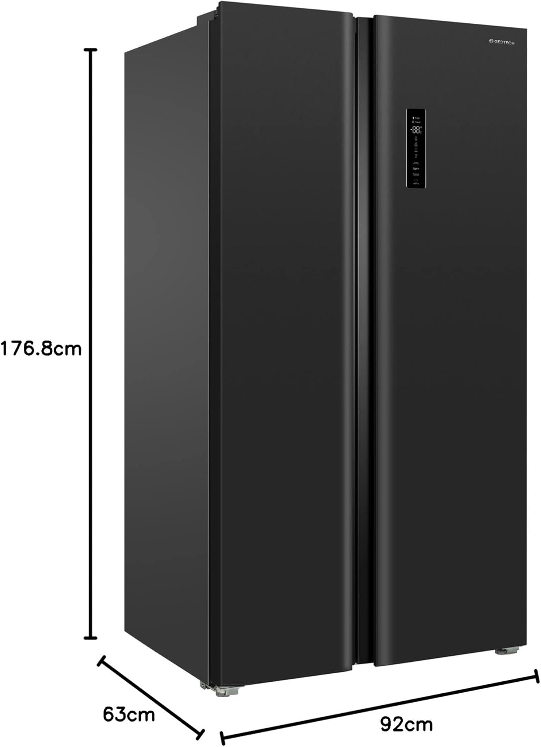 GEDTECH - réfrigérateur multi-portes 510L, eau, noir - GSBS510BL