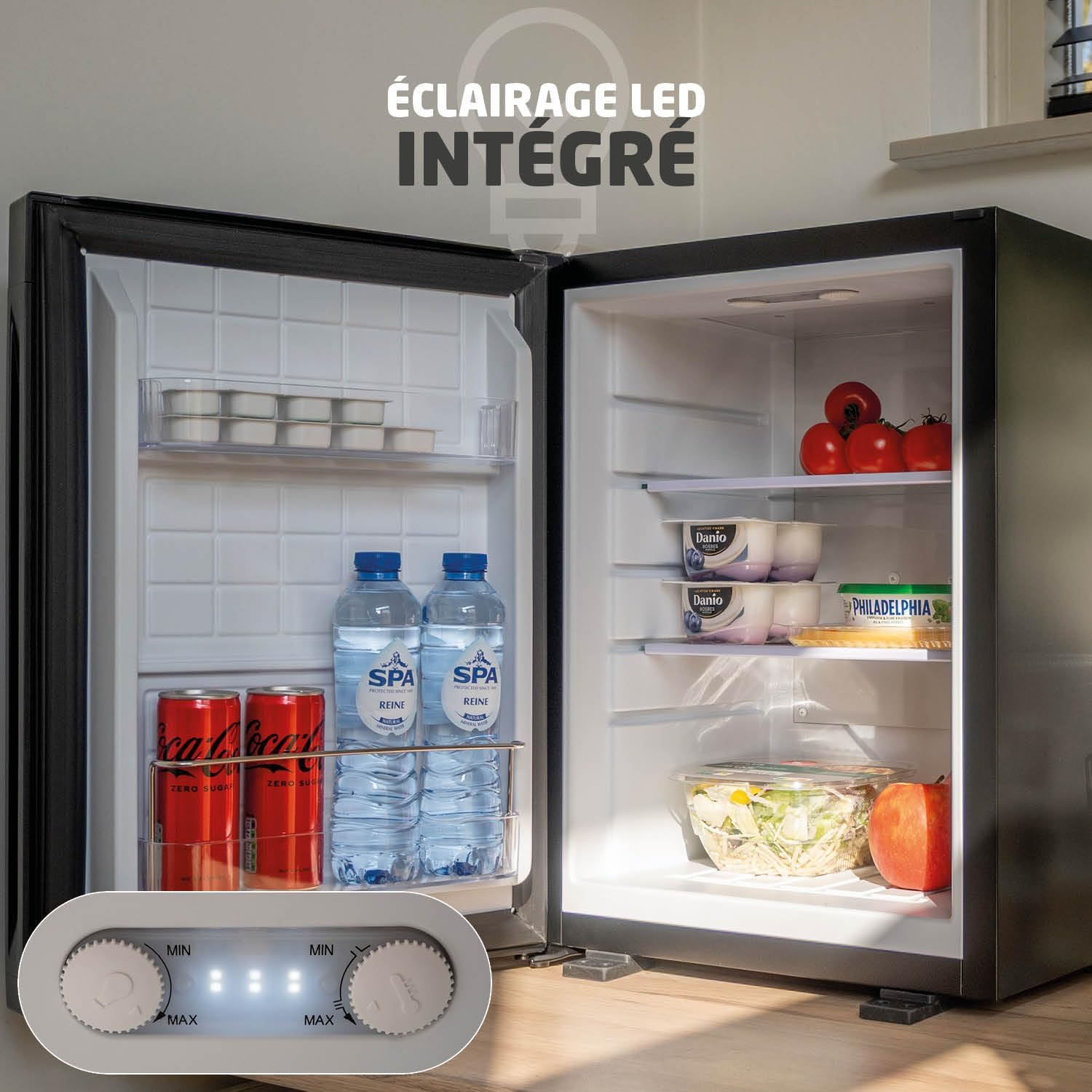 BREND - mini-réfrigérateur 40L, porte réversible, température réglable, BR-2227