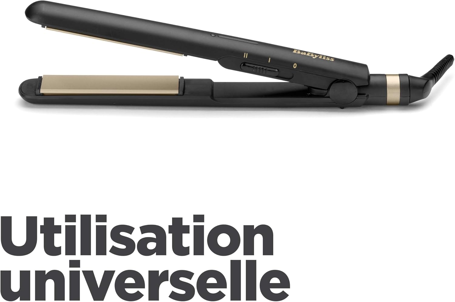 BaByliss - Lisseur Ceramic Straight - multi-voltage, 2 temp., tapis inclus, soyeux, noir - ST089E