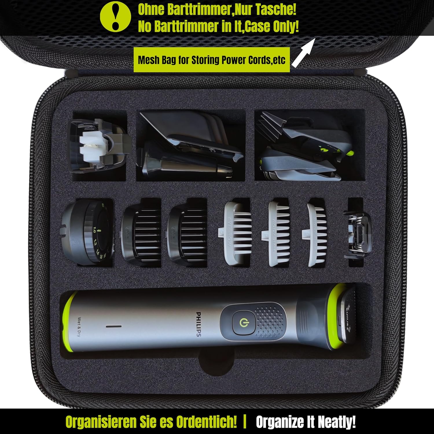 Étui de rangement rigide pour tondeuse Philips Series 7000, étanche, compact, MG7930/15 MG7950/15