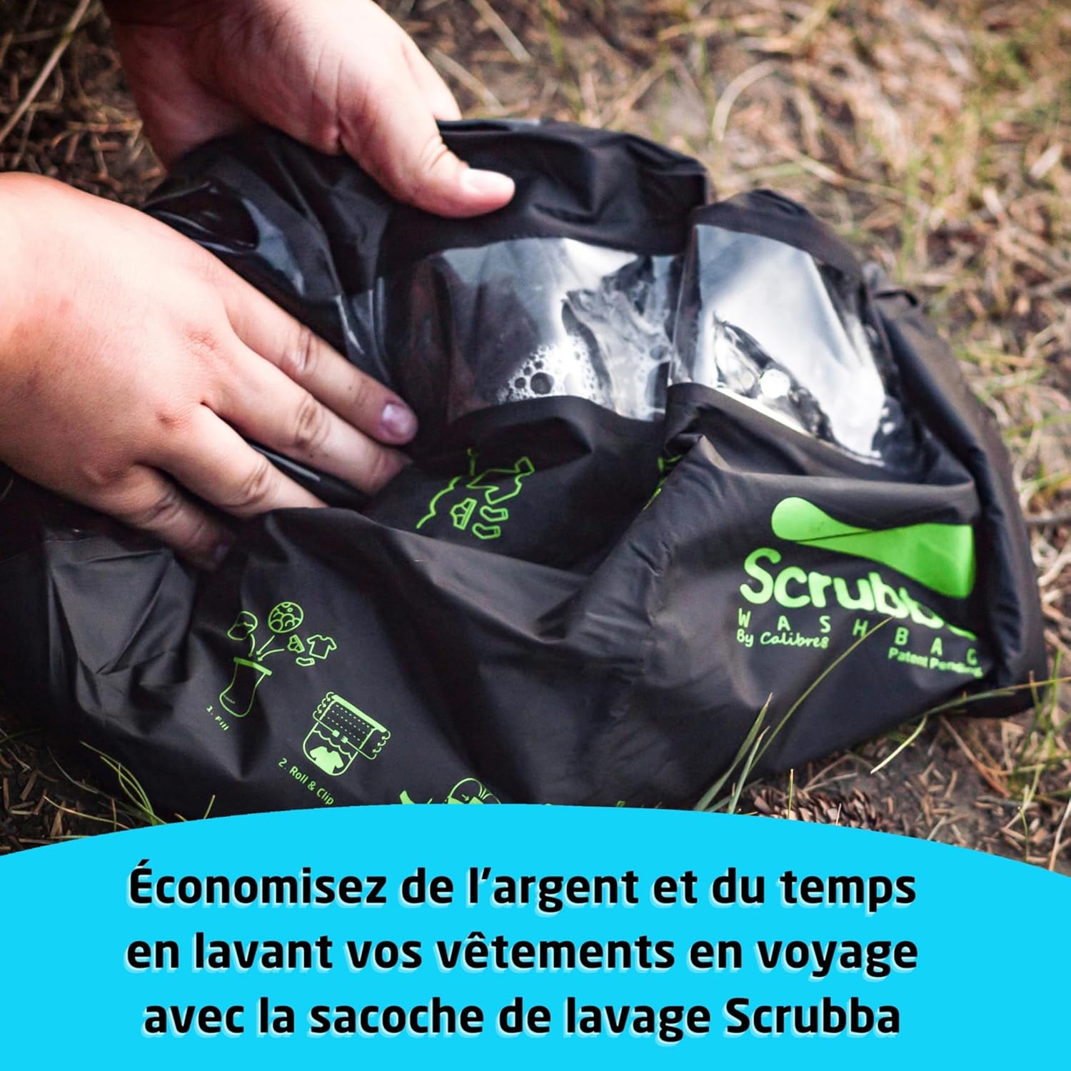 Scrubba - Sac Lave-Linge Portatif 2.0 - compact, étanche, essentiel voyage