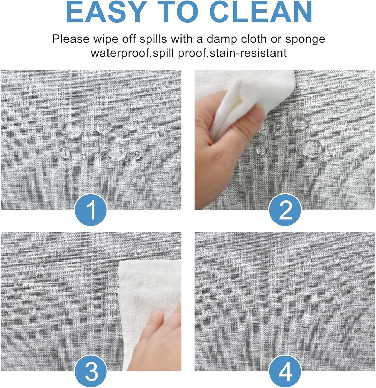 DWCN - nappe imperméable lin aspect - 110x140cm - anti-tache, lavable