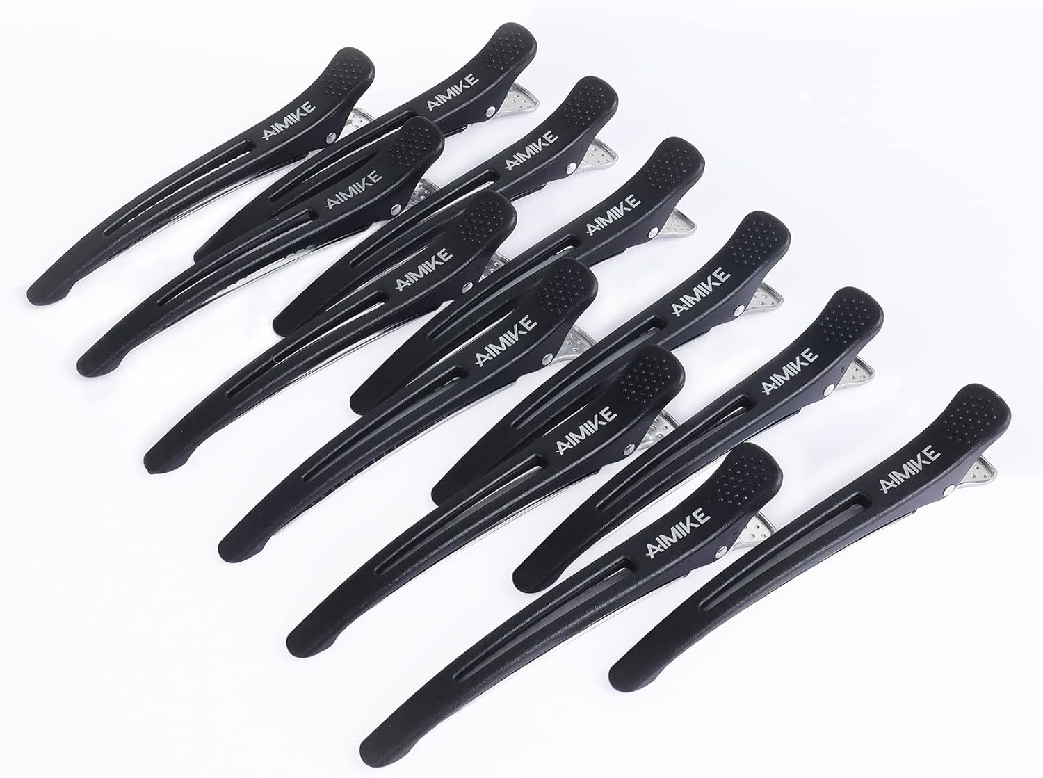 AIMIKE - Lot de 12 pinces à cheveux - antidérapantes, silicone, sans traces, pour coiffeur