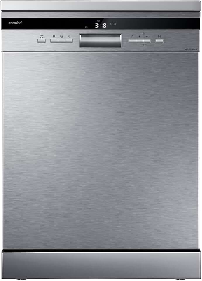 COMFEE' - Lave-vaisselle FD1435E-X - grand format, 14 couverts, écran LED, inox, 44 dB, demi-charge, départ différé