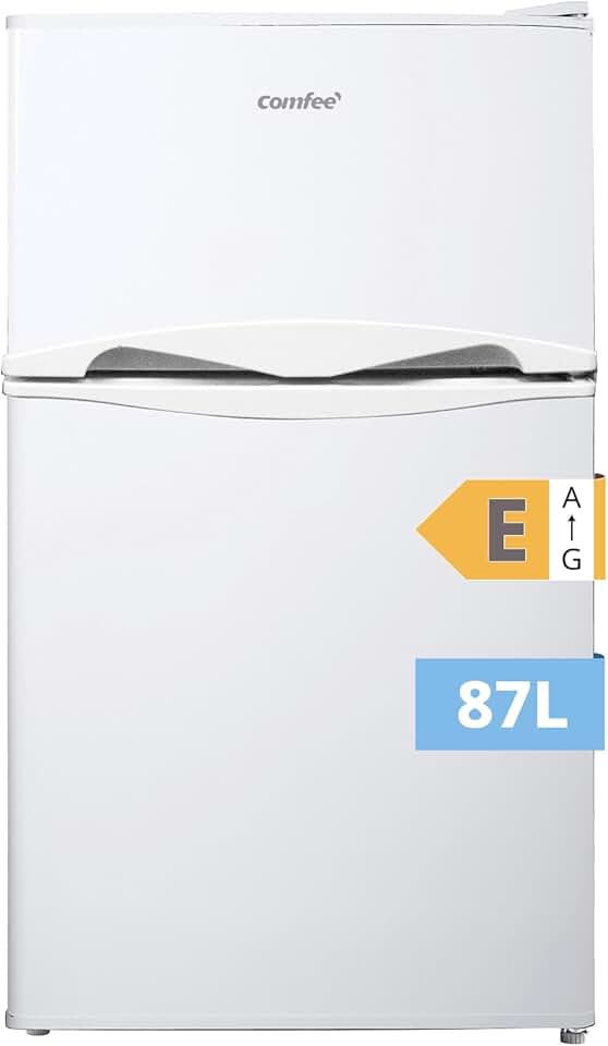 COMFEE' - réfrigérateur congélateur 87L - éclairage, étagères amovibles, portes réversibles, thermostat réglable - RCT87