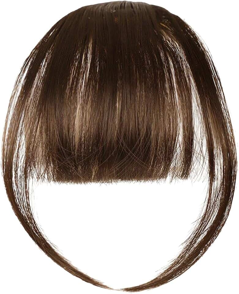 LOPHE - Extension cheveux frange clip - marron clair - pré-coupée, plumes, pour femme