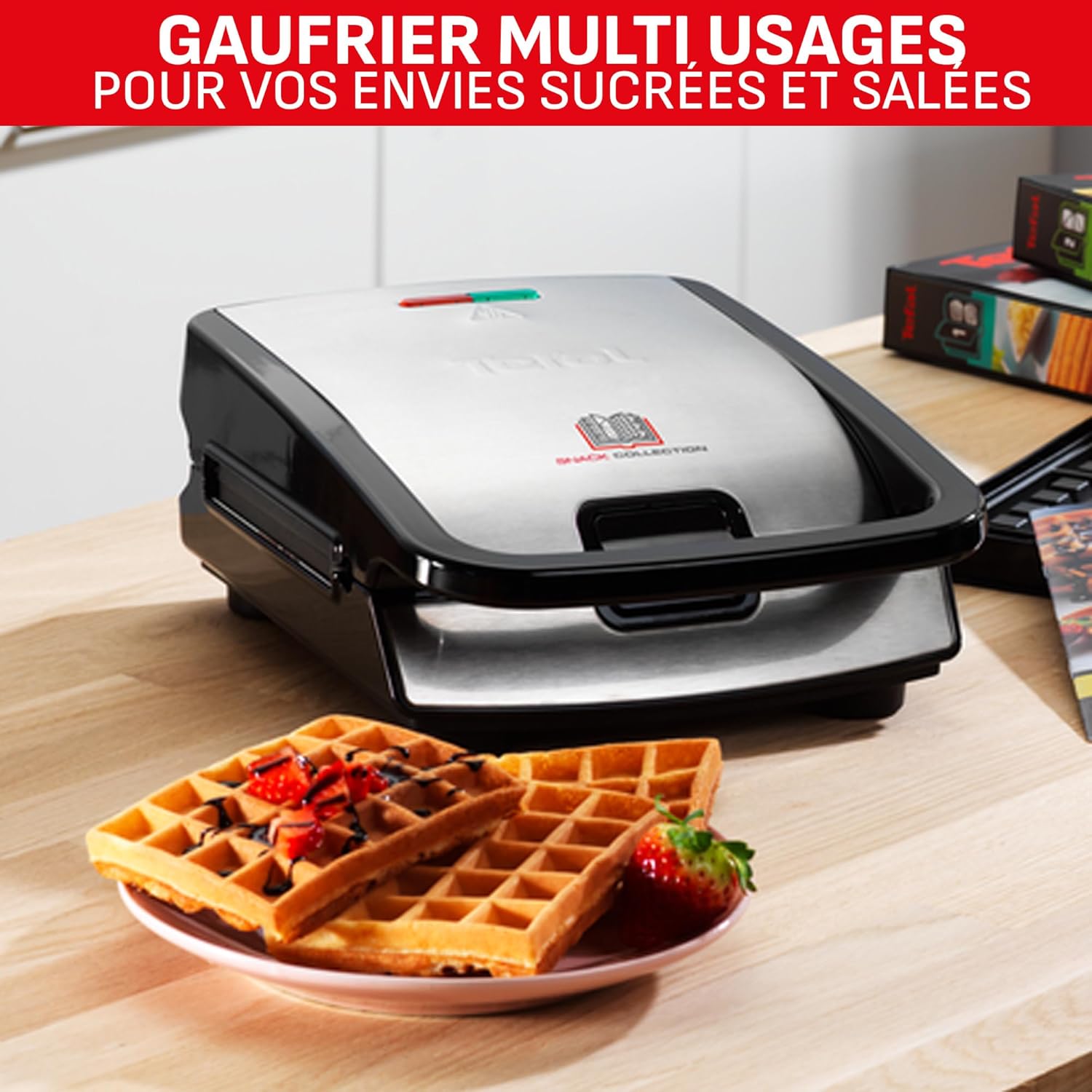 Tefal Snack Collection - 2 plaques, rangement/nettoyage facile, SW853D12