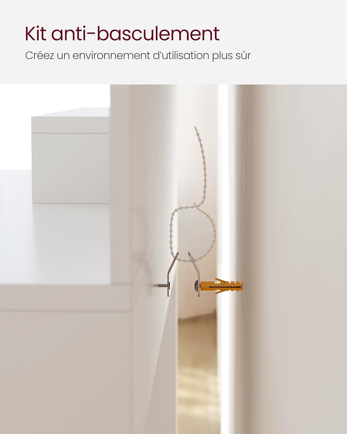 VASAGLE - Kailyn Collection coiffeuse, miroir, tabouret, étagères, blanc, RDT719W01