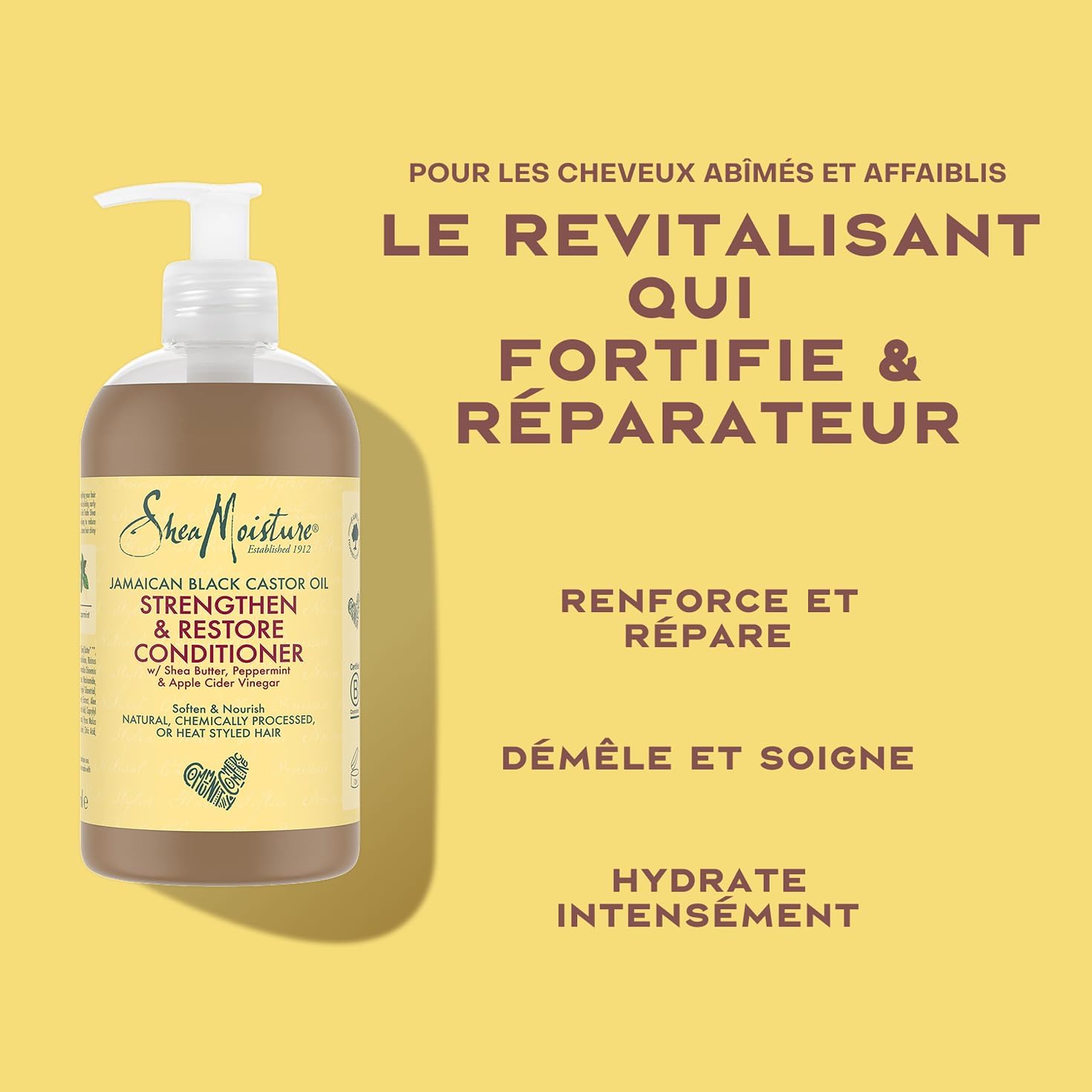 SheaMoisture - Set Huile Ricin Noir Jamaïque - 384/355/431 ml - Shampooing, masques et soins cheveux