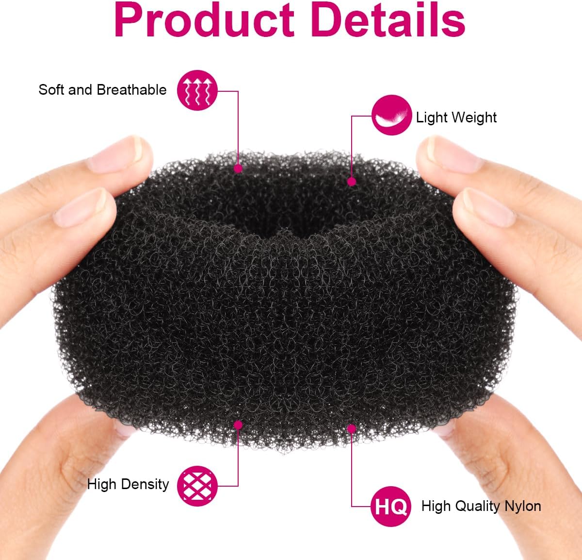 URAQT - machine à pain donut - 6+8 cm - 4 donuts + 30 épingles, pour chignons