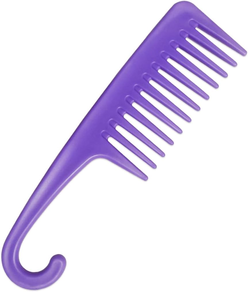 Peigne à dents larges - démêlant cheveux bouclés - violet - idéal cheveux épais et humides