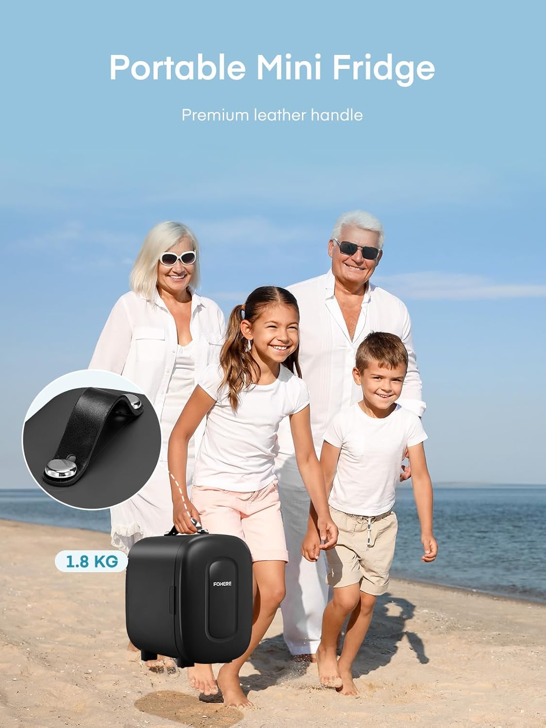 FOHERE - Mini Frigo 5L - compact 6 canettes, AC/DC, cosmétiques, bureau