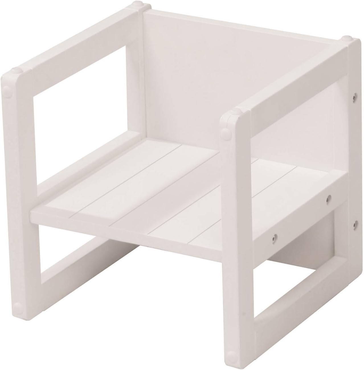 roba - Ensemble table enfant 3 hauteurs réversible, blanc, style campagne