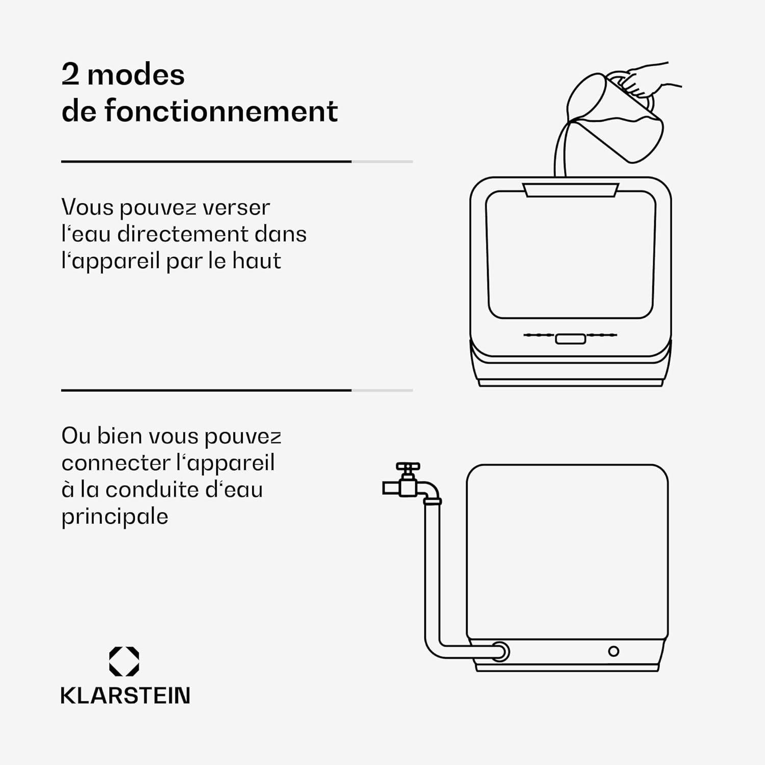 Klarstein - Amazonia Mini - compact, 7 programmes, réservoir 5L, silencieux, noir