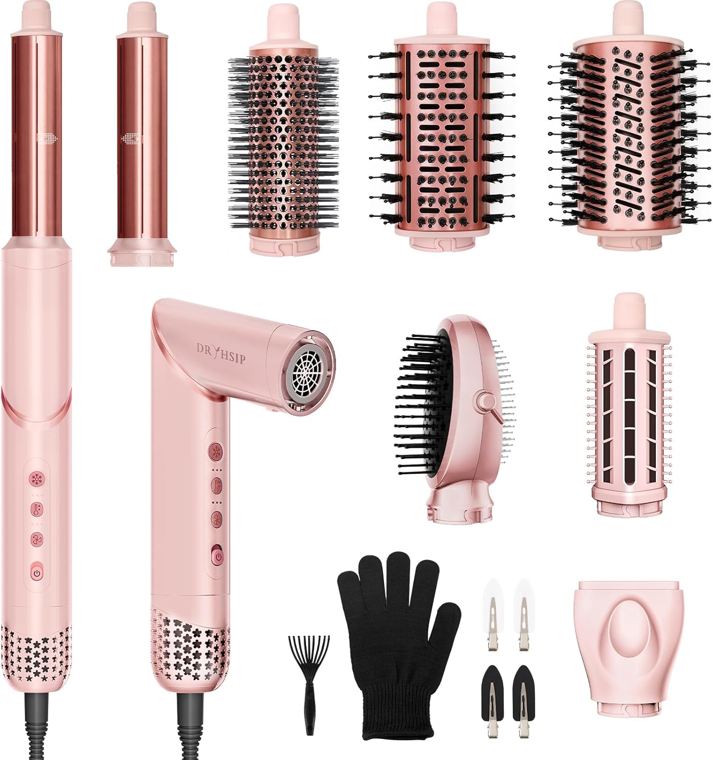 Brosse soufflante 8 en 1 - Air Styler flexible, brushing, boucleur, lissage