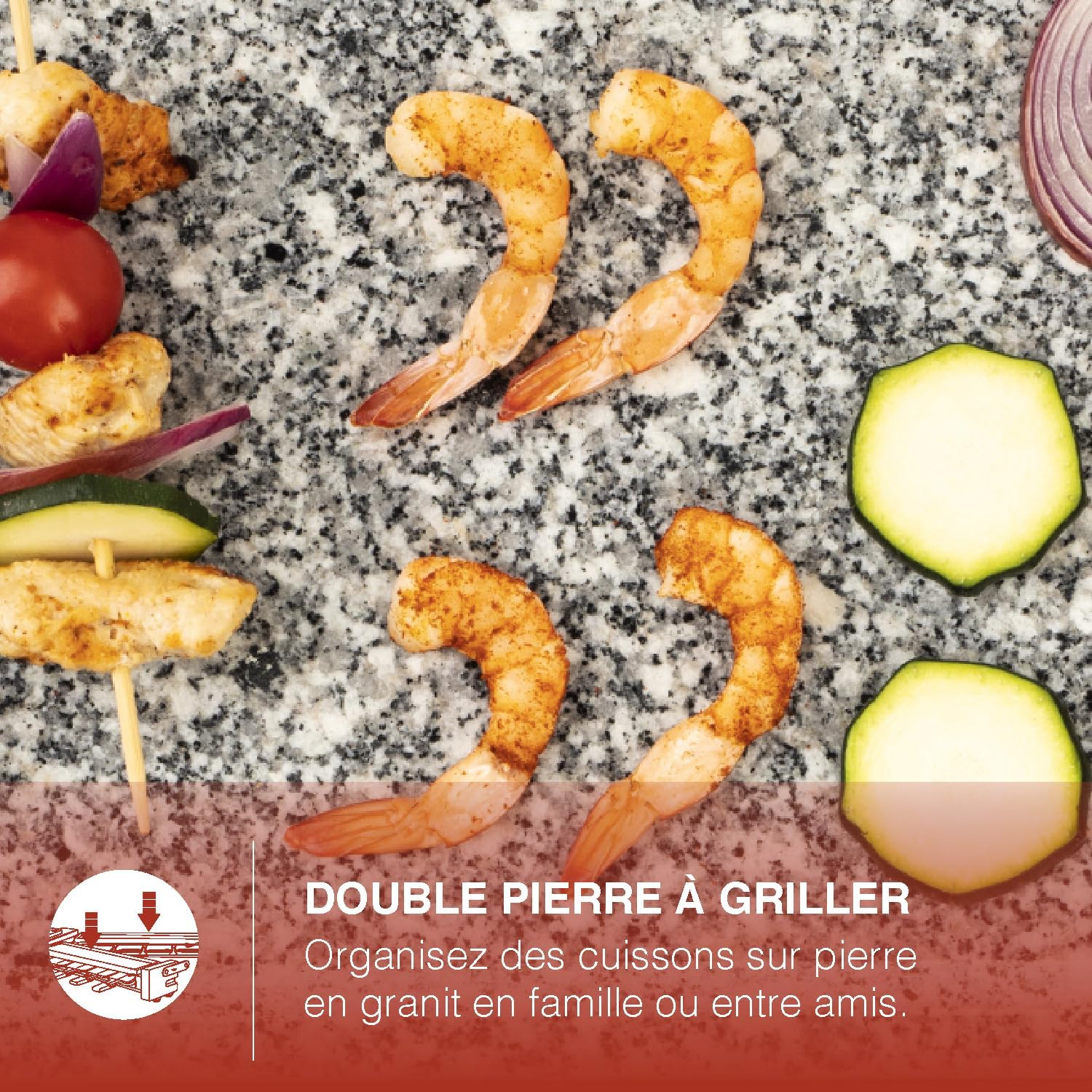 H.Koenig - WOD362 - appareil raclette 8 pers, pierre granit, pivotant