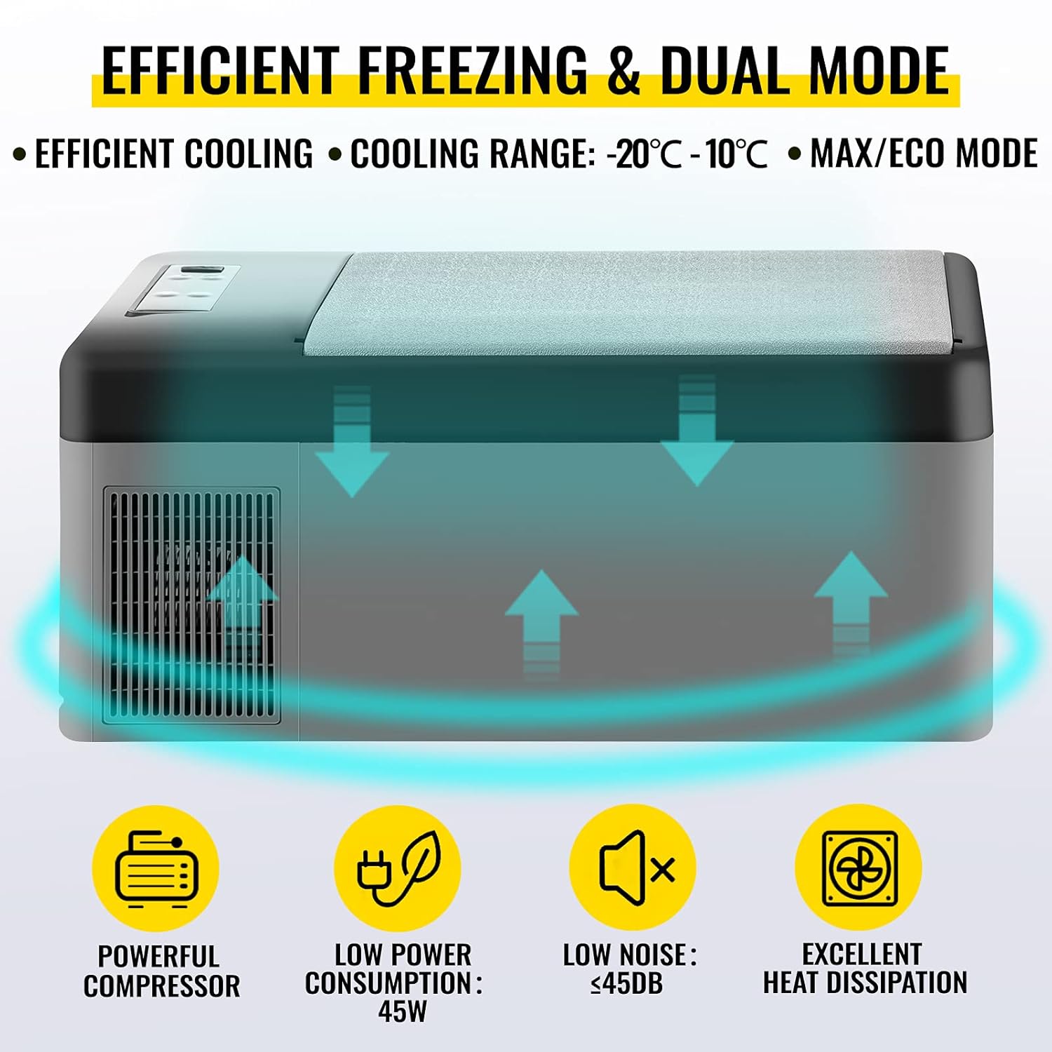 VEVOR - mini réfrigérateur portable 15L, 45W, -20~10°C, 598x320x260mm