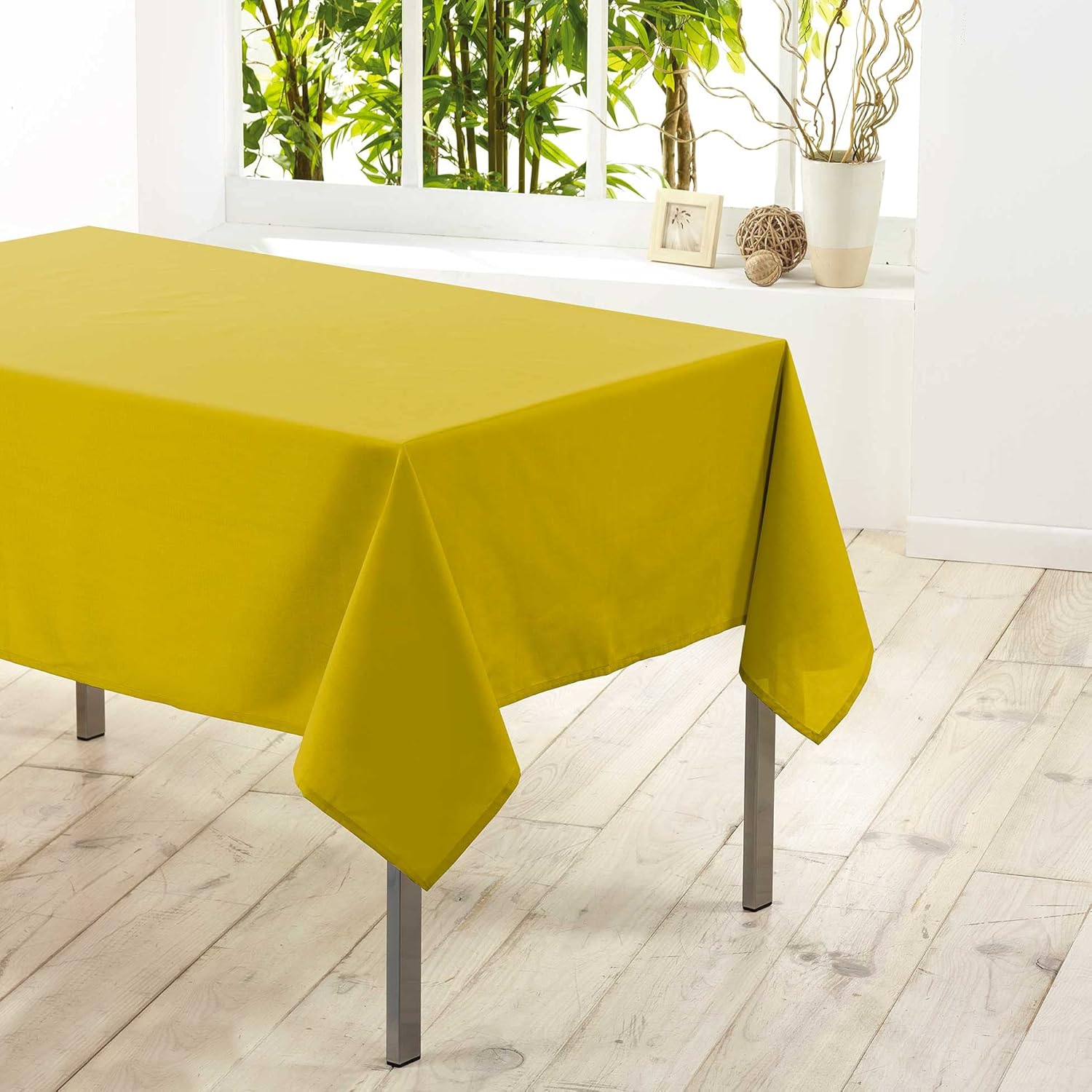 Nappe rectangle - Essentiel - 140x250 cm - polyester uni miel