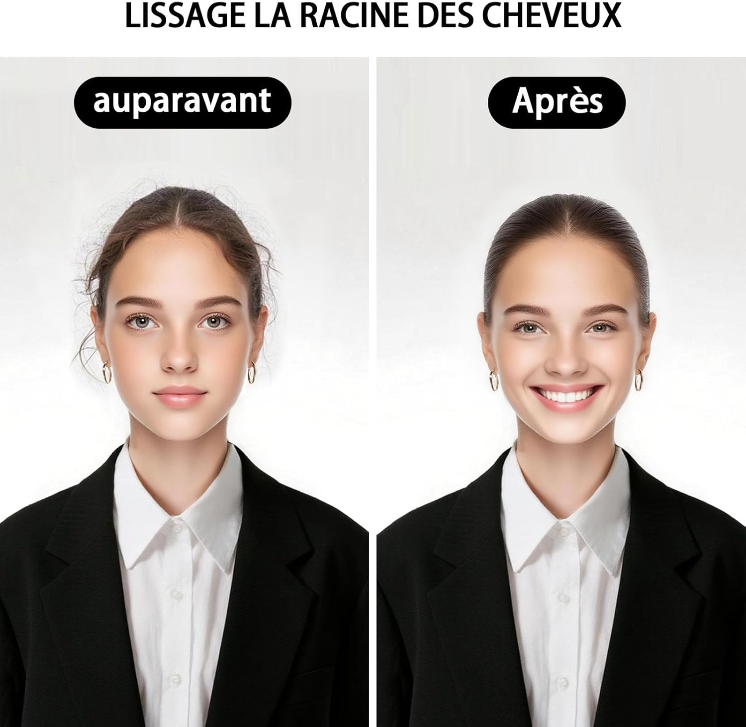 Bâton de cire pour cheveux - brosse lissante - anti-frisottis - idéal chignon et queue de cheval