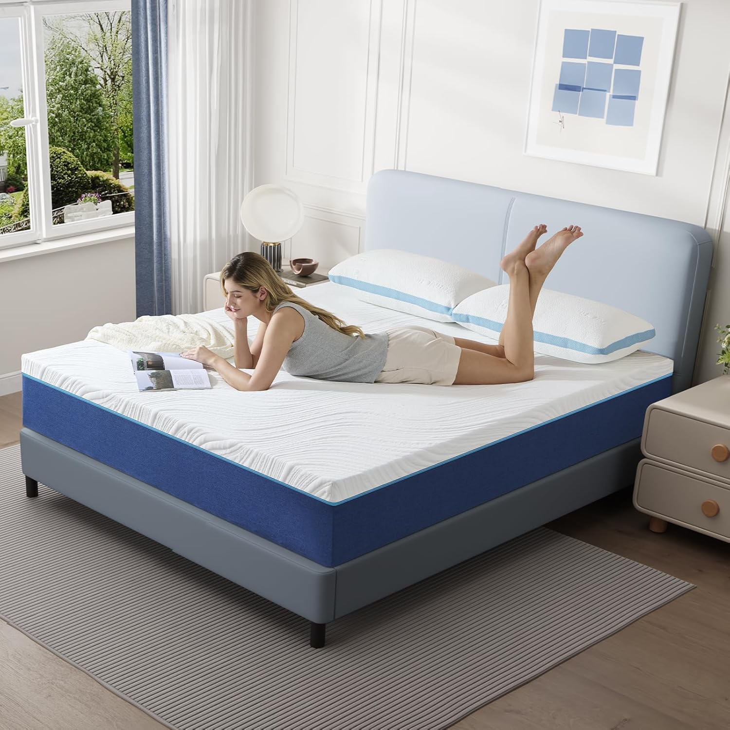 Matelas - mousse mémoire, 140x190x16cm, 7 zones, double face