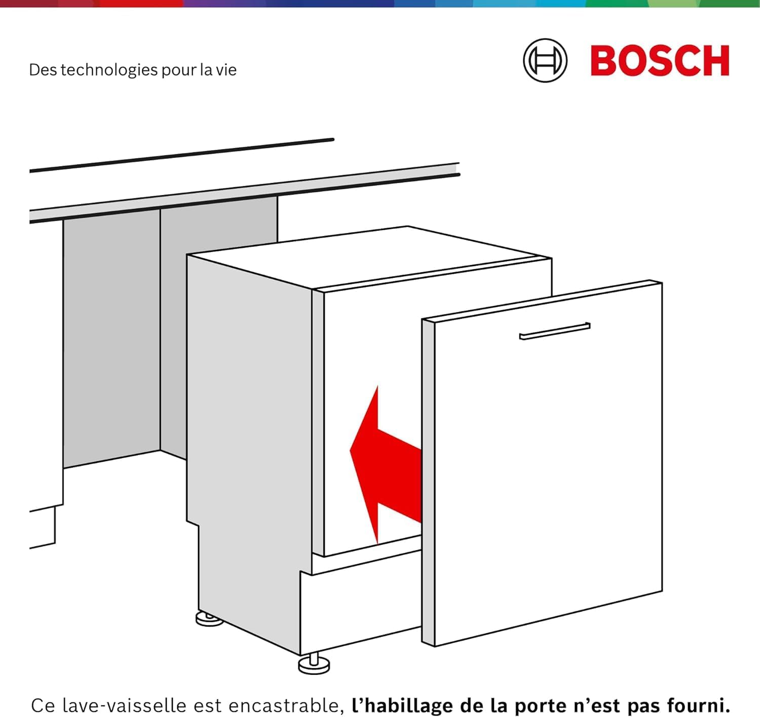 Bosch - Lave-vaisselle Série 2 60 cm - Encastrable, silencieux - SMV26AX01F