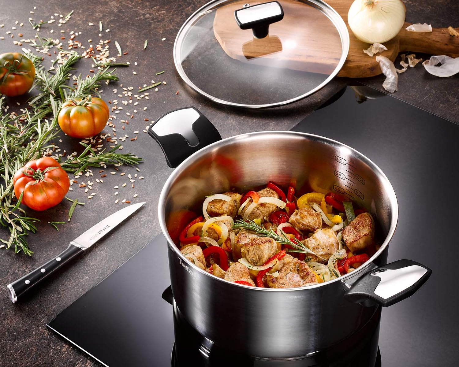 Tefal - Emotion série - 24 cm, 5L - Inox, induction, poignées robustes, E3014604