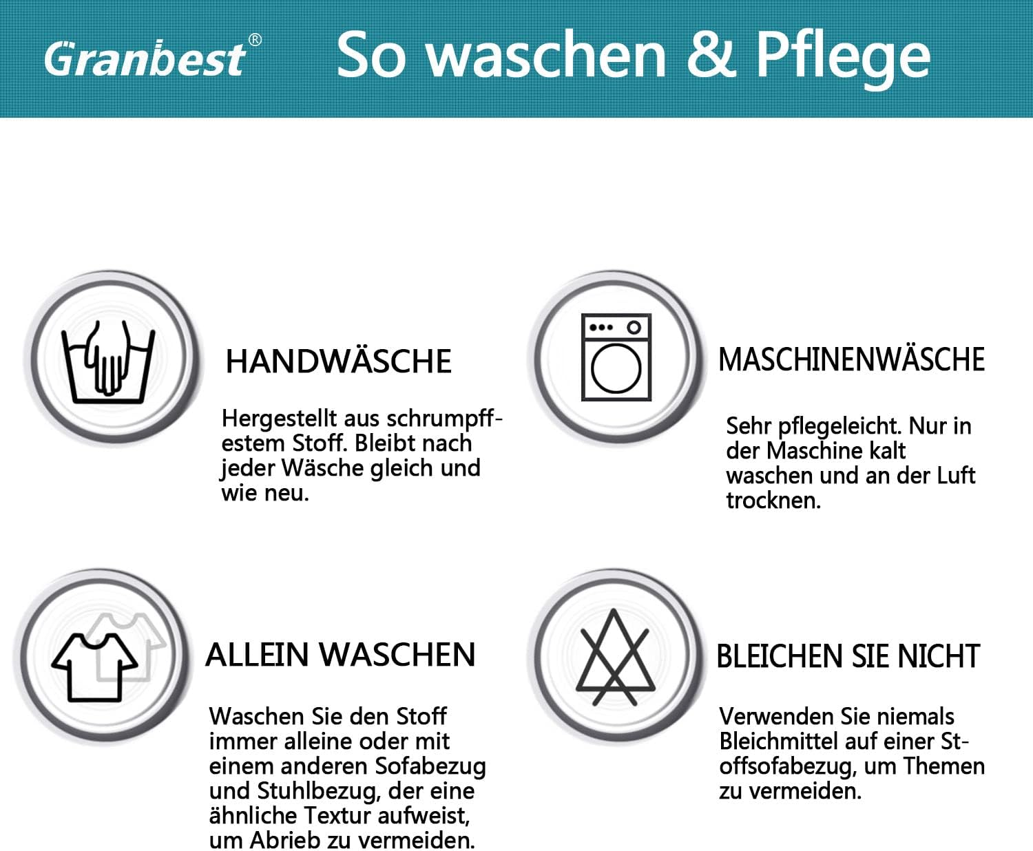 Granbest - housse futon sans bras - noir - imperméable, élastique, antidérapante