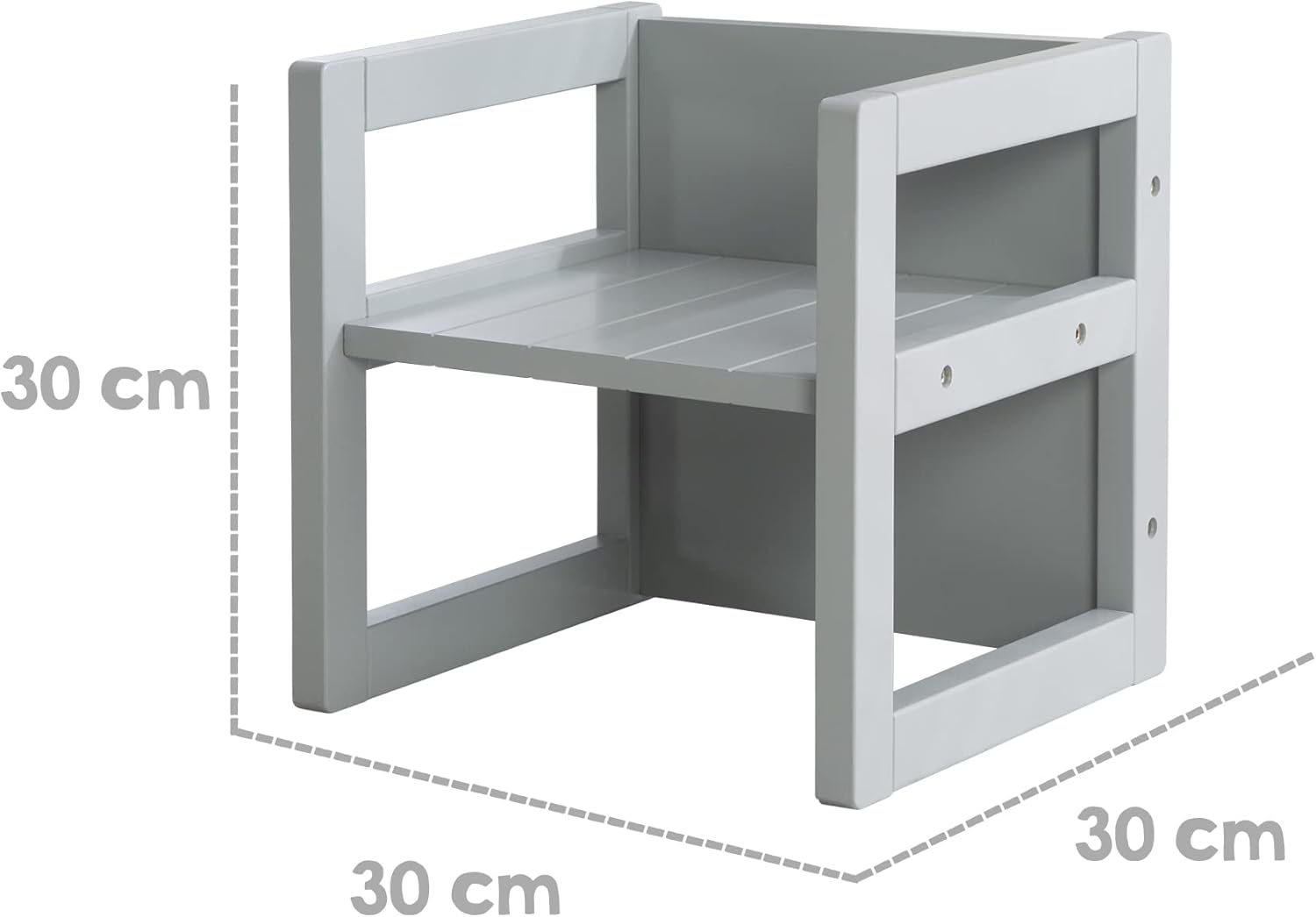 Roba - Ensemble table et chaise enfant - réglable 3 hauteurs - style campagne, gris