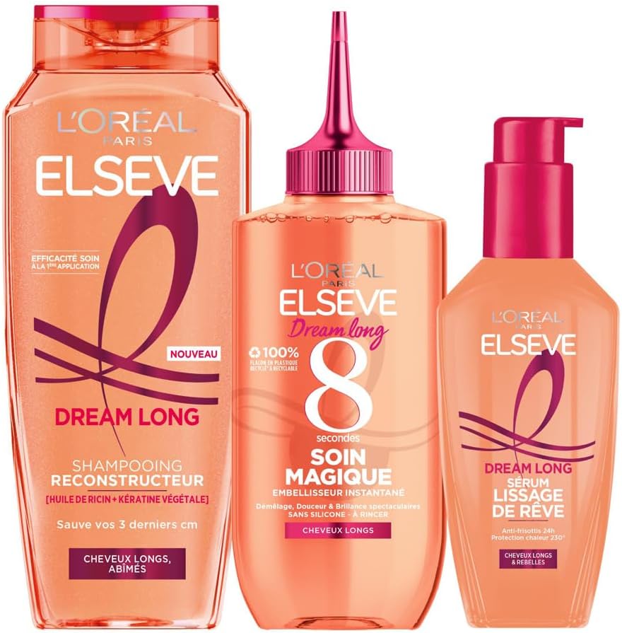 L'Oréal Paris - Elseve Dream Long - routine cheveux longs - kératine végétale, huile de ricin