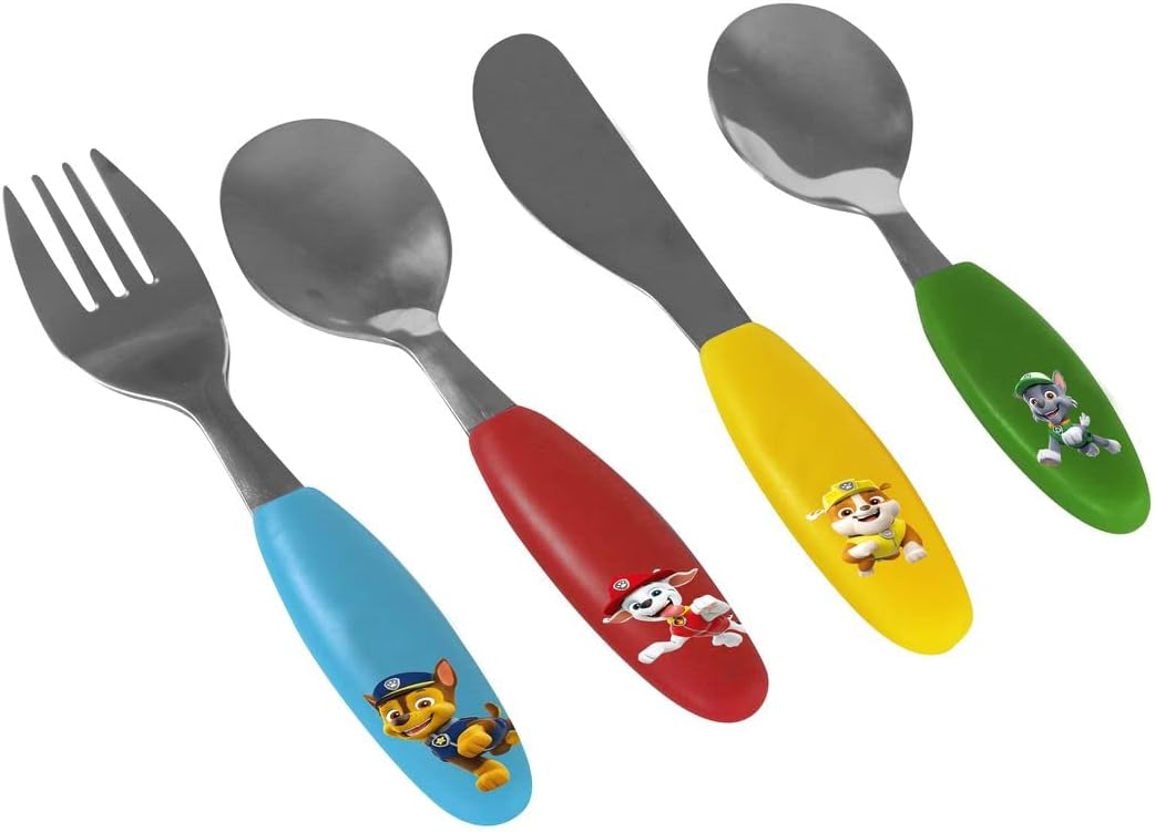 Ensemble de couverts enfant - 4 pièces inox, poignées plastique - p:os 33792