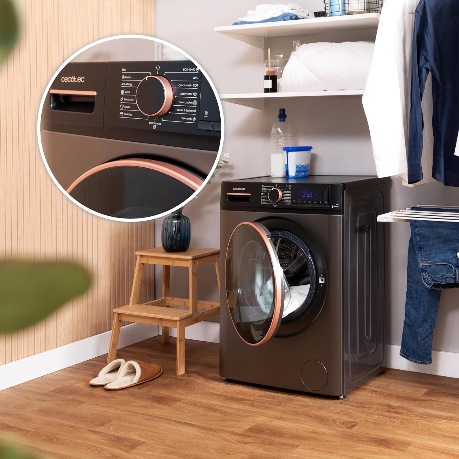 Cecotec - Bolero Dresscode 9610 - frontal 9kg - 1400rpm, vapeur, Inverter Plus