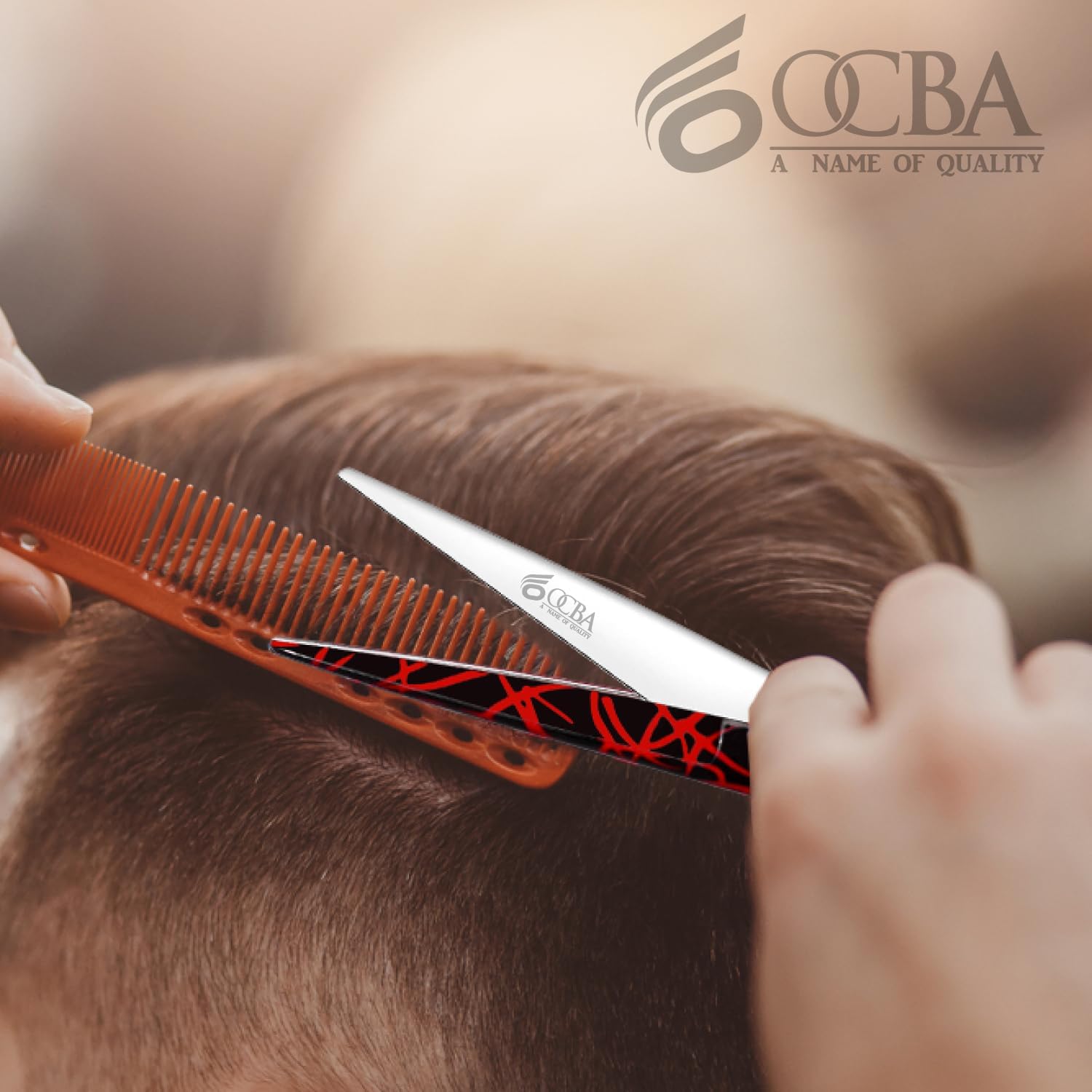 Ciseaux coiffure - acier inoxydable - 6 pouces - professionnels pour hommes et femmes, finition noire feu