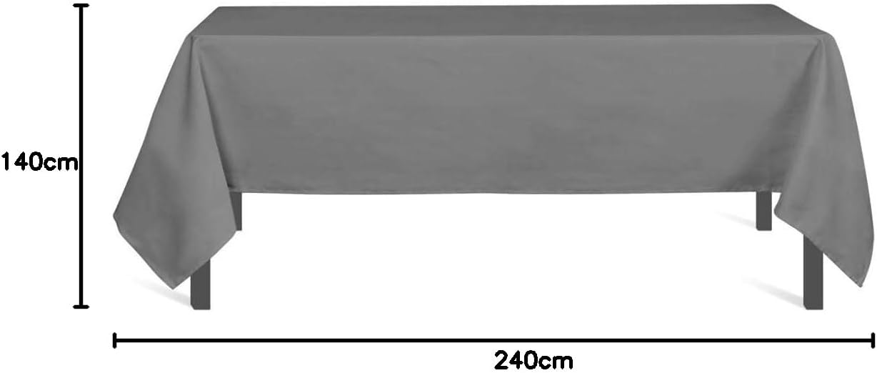 Soleil d'Ocre - Alix - 140x240 cm - Nappe rectangle anti-tâches, polyester, gris