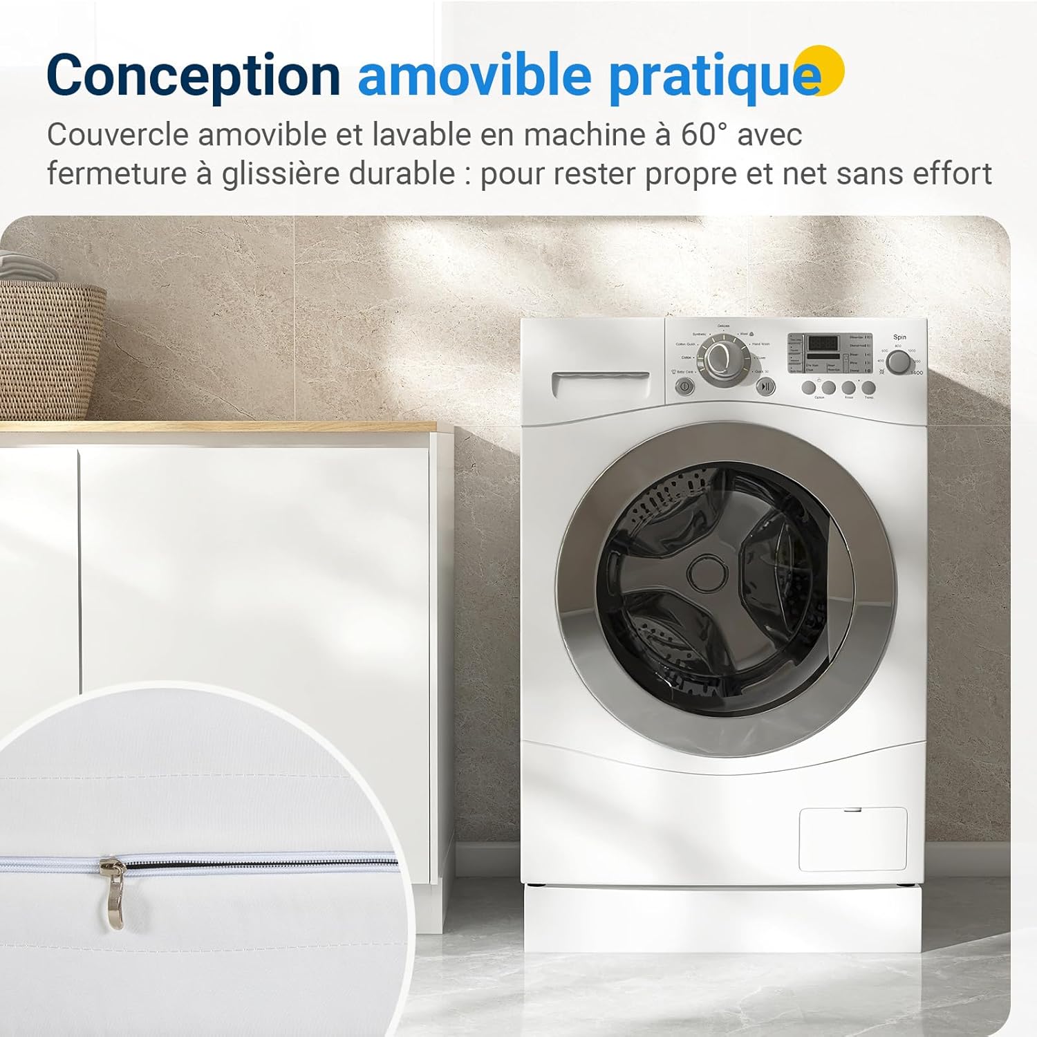 Avenco - matelas bambou 90x190 cm - 18 cm, 7 zones, H3/H4, housse amov.