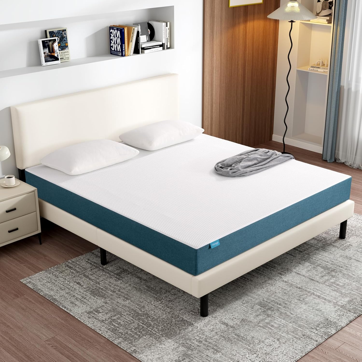 Matelas mousse mémoire, 140x190cm, 22cm, soutient moyen, réversible