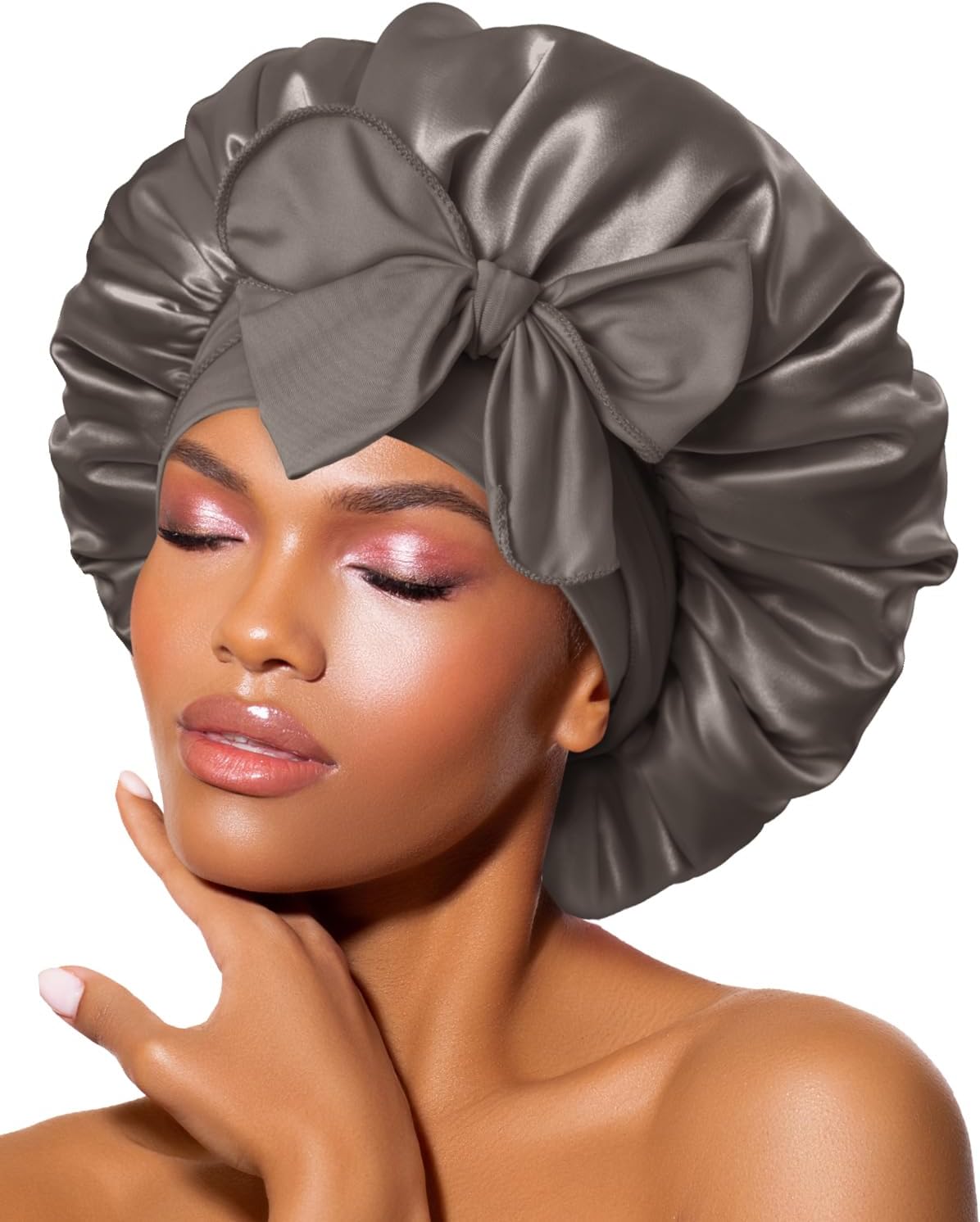 BONNET QUEEN - bonnet satin ajustable moyen - élastique long cheveux