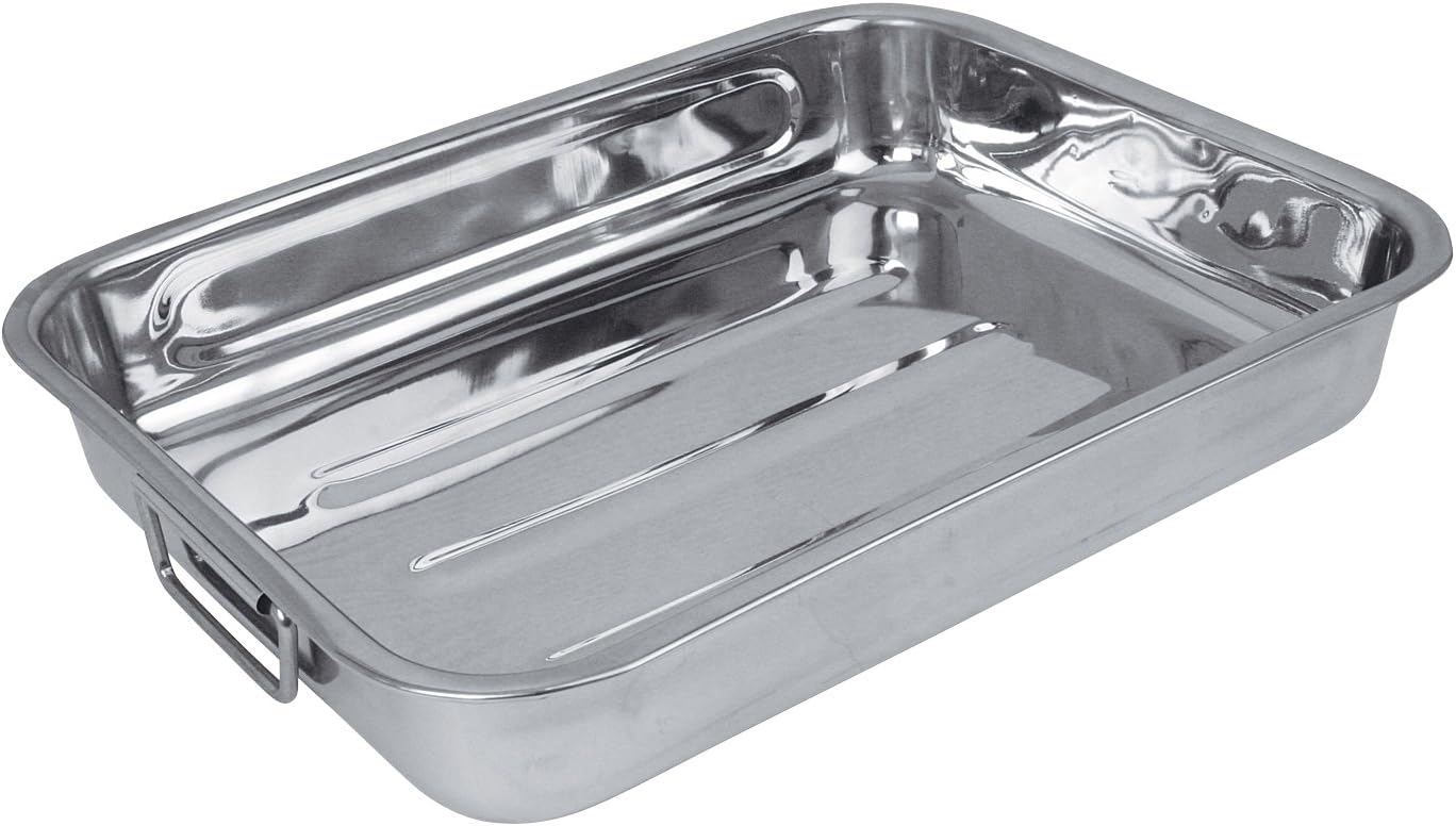 Crealys - Plat à Four inox - 32x24cm - cuisson au four, 500535